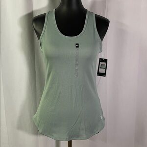 NWT Under Armour Mint Fitted Ribbed Heat Gear Victory Tank
